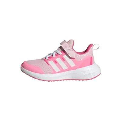 Image of adidas Fortarun 2.0 Cloudfoam Elastic Lace Top Strap Shoes Sneaker, Clear Pink/Cloud White/Bliss Pink, 5.5 UK Child