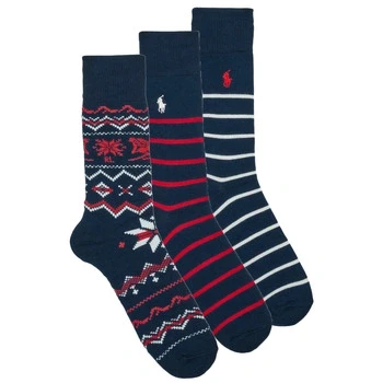 Image of Polo Ralph Lauren Downhill CREW GIFT BOX Unisex 3 PACK Socks multicoloured, Size: 8 12.5, Multi coloured