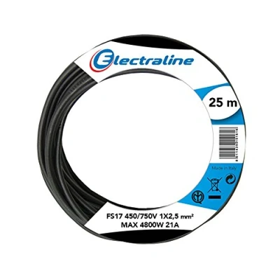 Image of Electraline Unipolar Cable 13142 FS17, Section 1 x 2.5 mm², Black, 25 M