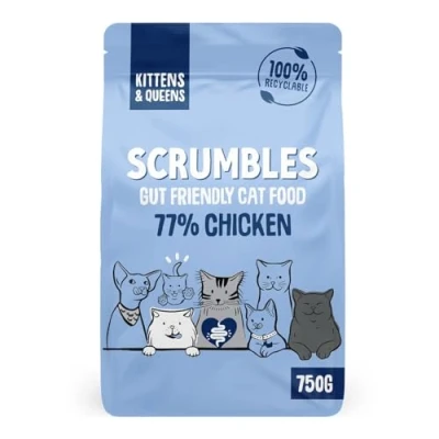 Image of Scrumbles Complete Dry Kitten Food, Gluten Free Recipe, 750g,package may vary