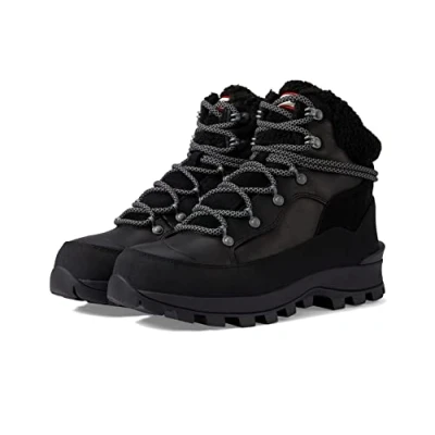 Image of Hunter Explorer Leather Boot, Black, 9 UK