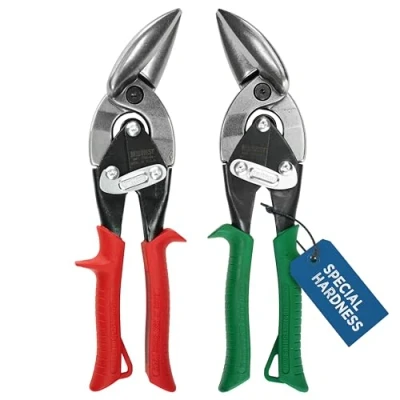Image of MIDWEST Aviation Snip Left and Right Cut Offset Stainless Steel Cutting Shears with Forged Blade &amp; KUSH&#039;N Power Comfort Grips MWT SS6510C