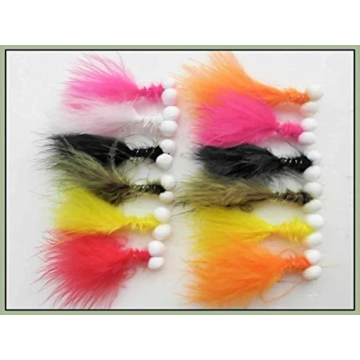 Image of Booby Trout Fishing flies, 12 Pack, Mixed Colours, Size 10, For Fly