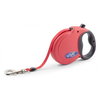Image of Ancol Viva Retractable 5m Tape Lead Red L