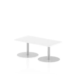 Image of Italia 1200 x 600mm Poseur Rectangular Table White Top 475mm High Leg