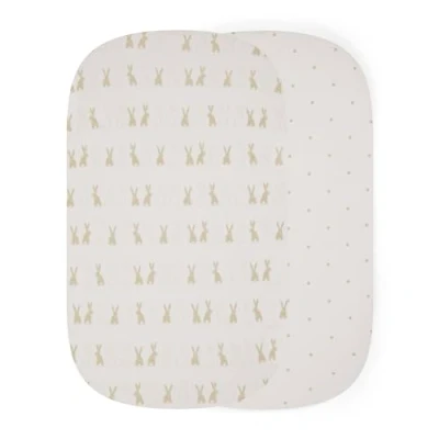 Image of Ickle Bubba 2 Pack Fitted Crib Sheets (Bunnychino)