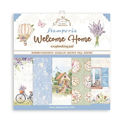 Image of Stamperia International Scrapbooking Pad Create Happiness Welcome Home
