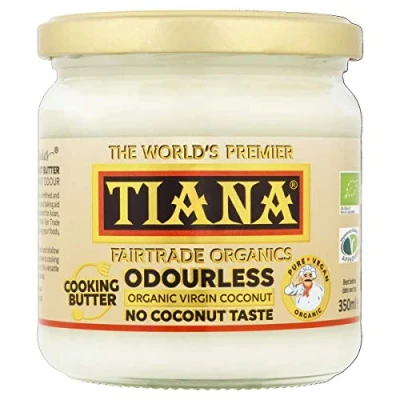 Image of TIANA Fairtrade Organic Virgin Coconut Oil, Odourless Cooking Butter 350ml (Pack of 1)