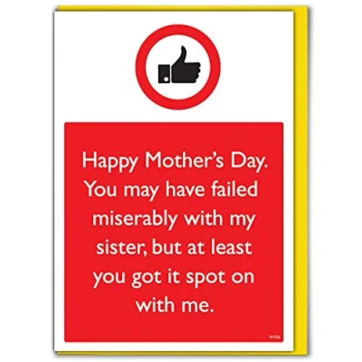 Image of Brainbox Candy Funny Mother&#039;s Day Card &#039;Spot On with Me Sister&#039; Perfect Hilarious Joke for Mum to Go A Mothers or Birthday Gift
