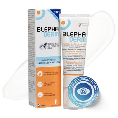 Image of BLEPHADERM® Soothing Eyelid And eye Contour Cream Soothes, Protects, Repairs, Moisturises Reduces Puffiness for sensitive, dry, irritated, skin around the area. 40ml
