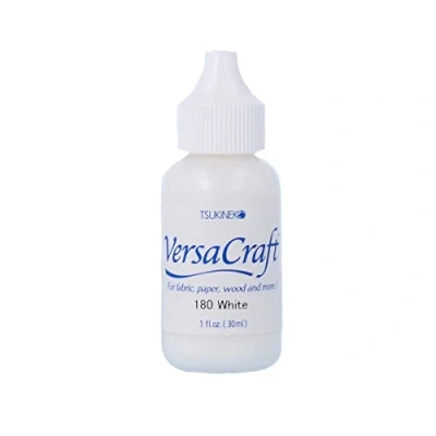 Image of Tsukineko VersaCraft Inker Stamp Pad Ink 30 ml White, White Accessories Reinker for Pads