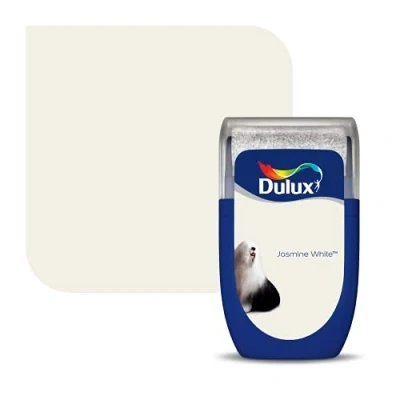 Image of Dulux Walls and Ceilings Tester Paint, Jasmine White, 30 ml