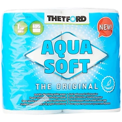 Image of Thetford Aqua Soft Toilet Roll Paper 4 Pack For Motorhomes Campervans &amp;