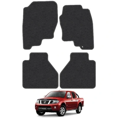 Image of Carpet Floor Mats for the Nissan Navara (2010 2016) [Only suitable Double Cab models] Custom Van Accessory Tailored fit, Granulated Anti Slip Layer &amp; Black Binding