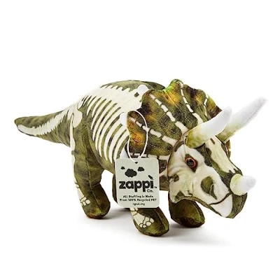 Image of Zappi Co Children&#039;s Realistic Soft Cuddly Plush Toy Animal Perfect Playtime Companions for Children with Lifelike Detail featured Tiktok (38cm Length) (Triceratops Dinosaur)
