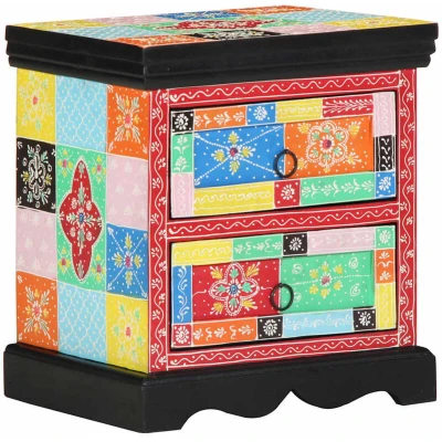 Image of vidaXL Bedside Cabinet 2 pcs Multicolour 40x35x45 cm Engineered Wood