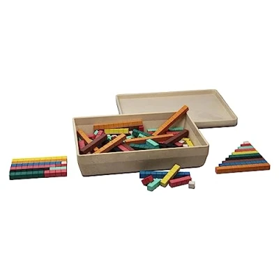 Image of WISSNER active learning 080507.000 RE Wood Counting Rods, 126 Pieces in a Cotton Bag, Multi Color