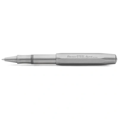Image of Kaweco Steel SPORT Gel/Ballpoint Pen I Including 0.7 mm Rollerball Refill for Left Handed and Right Users in Classic Design with Ceramic Ball Gel 13.0 cm Stainless