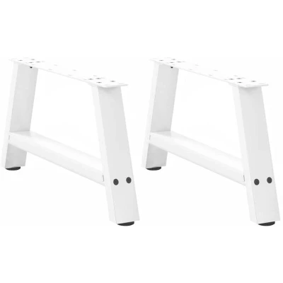 Image of vidaXL Coffee Table Legs A Shaped 2 pcs White 70x(30 31) cm Steel