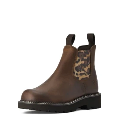 Image of Ariat Fatbaby Twin Gore Women&#039;s Full Grain Leather Western Chelsea Boot (Brown, UK 5.5)
