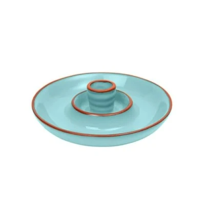 Image of Dexam Sintra Glazed Terracotta Olive Dish Duck Egg