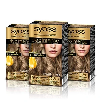 Image of Syoss Oleo Intense Permanent Intensive Oil Color 7.58 Cool Beige Blond (3er Pack)