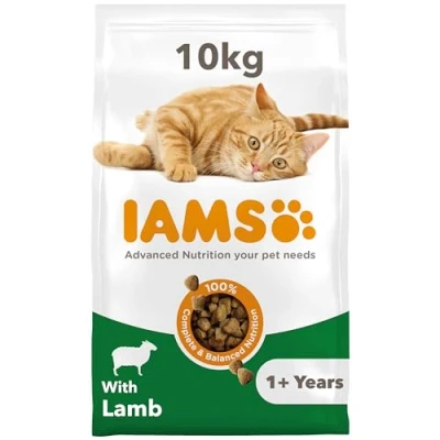 Image of IAMS Complete Dry Cat Food for Adult 1+ Cats with Lamb 10 kg