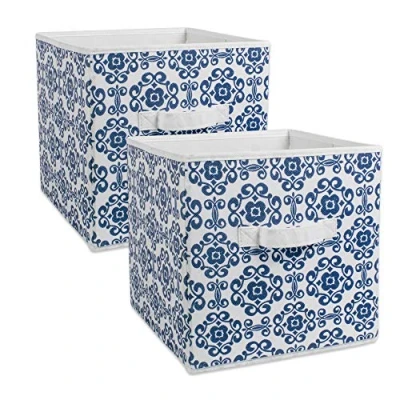 Image of DII Non Woven Polyester, Scroll Storage Bin, Small, Nautical Blue