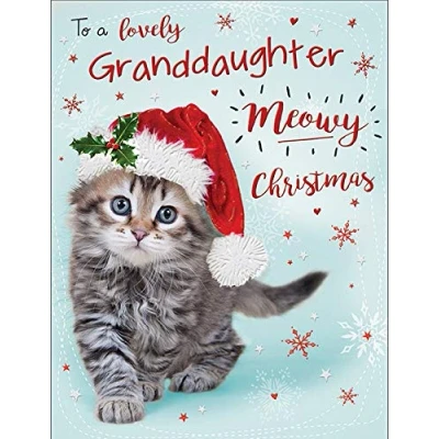 Image of Piccadilly Greetings Cute Christmas Card Granddaughter 8 x 6 inches