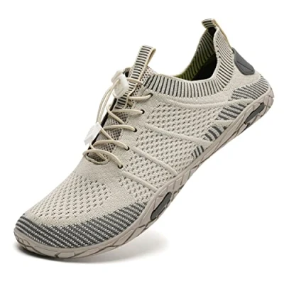 Image of Water Shoes Womens Mens Aqua Beach Swim Quick Drying Barefoot for Swimming Pool Boating Surfing Diving Yoga(Beige,12UK)