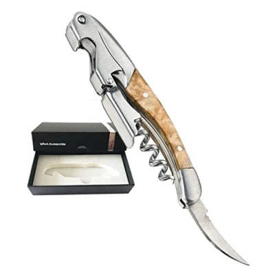Image of Smaier Wine Opener, Waiter Corkscrews Premium Rosewood Handle All in 1 Bottle Opener Best Bar Accessories and Gift