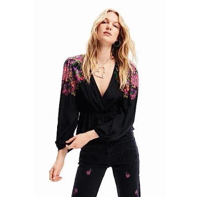 Image of Desigual Women&#039;s Blus_Lorna Blouse, Black, L