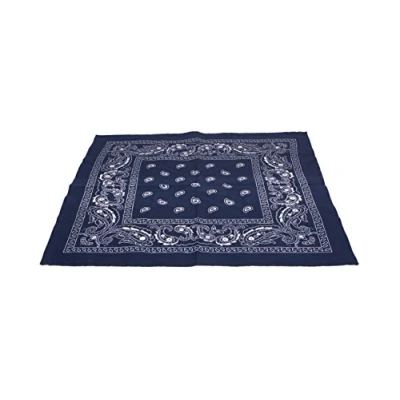 Image of Macahel Cotton Paisley Design Bandana (Navy)