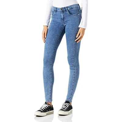 Image of ONLY Women&#039;s ONLRAIN Life REG Skinny DNM NOOS Jeans, Medium Blue Denim/Detail:PIM430, L / 32