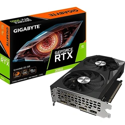 Image of Gigabyte NVIDIA GeForce RTX 3060 GAMING OC V2 Graphics Card 8GB GDDR6, 128 bit, PCI E 4.0, 1807MHz Core Clock, 2x DP 1.4, HDMI 2.1, DLSS GV N3060GAMING 8GD