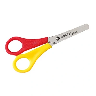 Image of Dahle Office Technology 2 Colour Yellow/Red Left Handed Scissors Kids Round 5 Inch (13 cm)