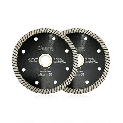 Image of SHDIATOOL Diamond Super Thin Blade for Porcelain Ceramic Tile Granite 2PK Dia 105MM Turbo Cutting Disc