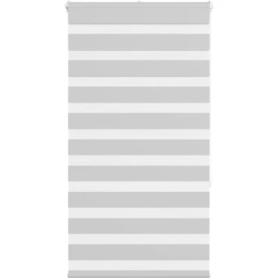 Image of vidaXL Zebra Blind Light Grey 75x150 cm Fabric Width 70.9 Polyester