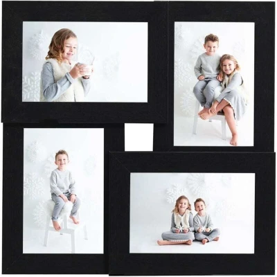 Image of vidaXL Collage Photo Frame for 4x(13x18 cm) Picture Black MDF
