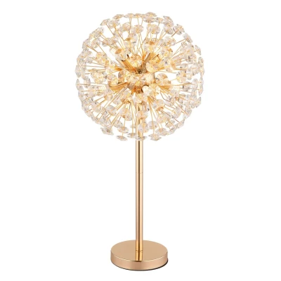 Image of Katrina Glass Table Lamp Gold Colors K9 Crystals 8x G9 3000K