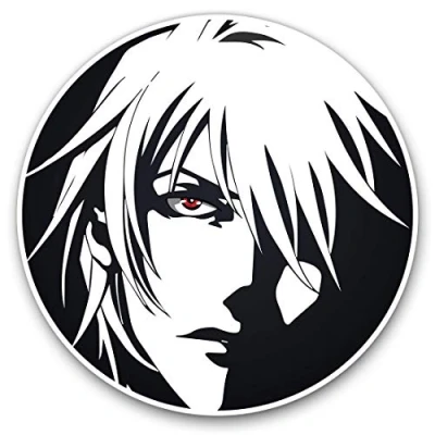 Image of Vinyl Stickers (Set of 2) 10cm Anime Manga Face Japanese Decals for Laptops,Tablets,Luggage,Scrap Booking,Fridges, 2810