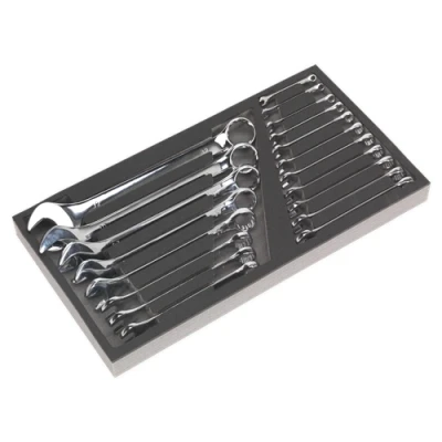 Image of Siegen Tool Tray with Combination Spanner Set 19pc Metric