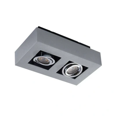 Image of Ceiling Light &#039;Vince&#039; dimmable (Modern) in Silver Made of Aluminium for e.g. Hallway (2 Sources, GU10) from Arcchio lamp, lamp