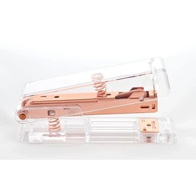 Image of SECO Half Strip Acrylic Stapler Rose Gold, Capacity: 25 Sheets, Staples Size: 24/6, 26/6
