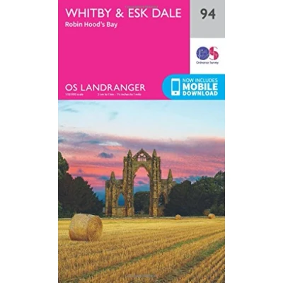 Image of Landranger 94 Whitby, Esk Dale &amp; Robin Hood&#039;s Bay Map With Digital Version