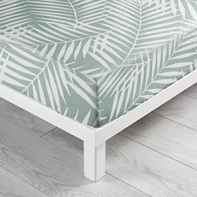 Image of douceur d&#039;intérieur, Botania Sage Fitted Sheet (160 x 200 cm) 100% Cotton