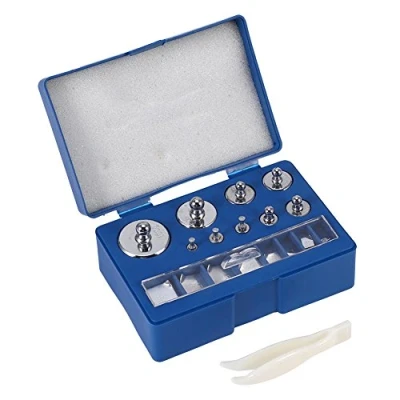 Image of 17Pcs Grams Calibration Weight Kit, 1g, 2g, 5g, 10g, 20g, 50g, 100g, 10mg, 20mg, 200mg, 500mg, 500mg Scale Set with Box of Storage and Tweezers