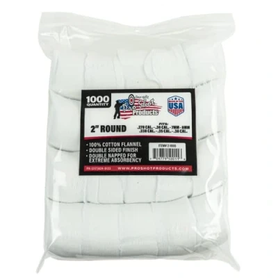 Image of Pro Shot .270 .38 Caliber 2 Inch RD. 1000 Count Patches,White