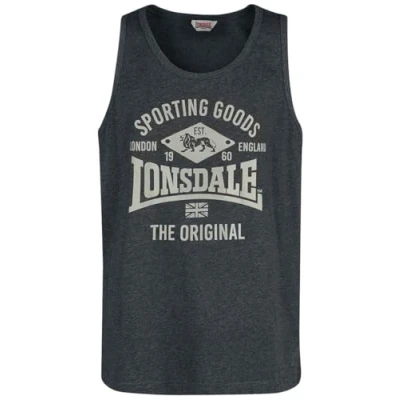 Image of Lonsdale Men&#039;s Pilton T Shirt, Marl Anthracite, Large