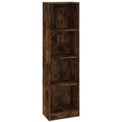 Image of vidaXL 4 Tier Book Cabinet Smoked Oak 40x24x143 cm Engineered Wood